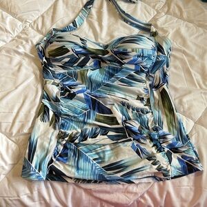 La Blanca Blue Halter tankini top